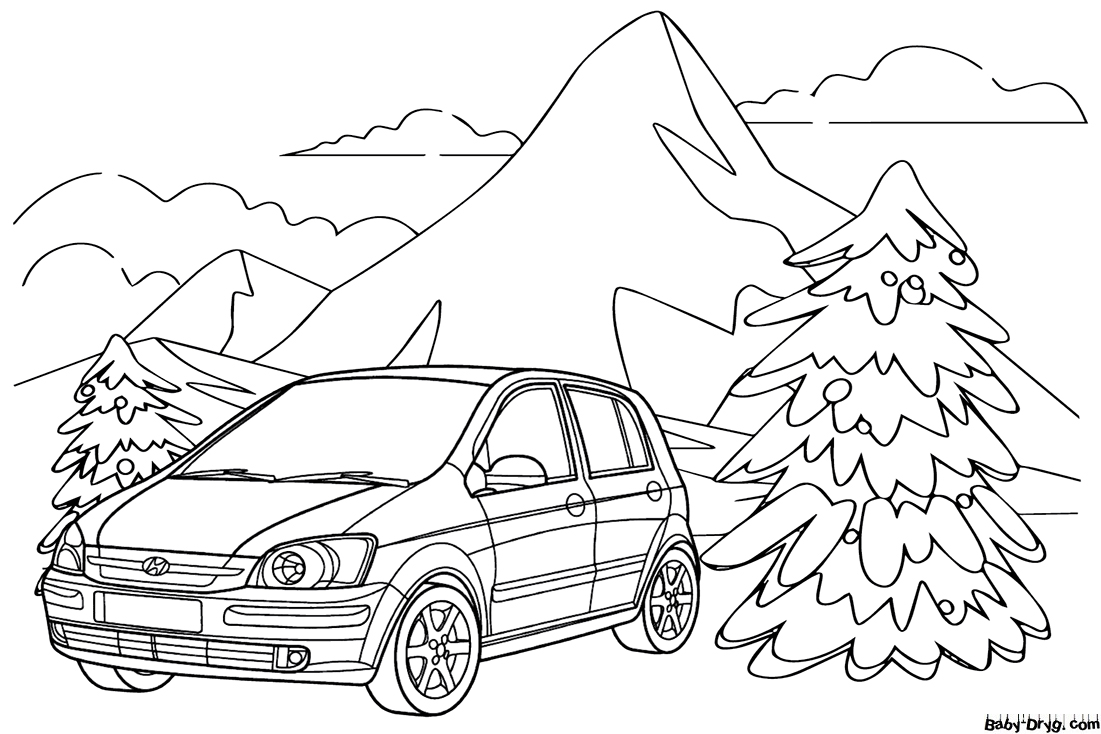 Hyundai Getz Coloring Page | Coloring Hyundai