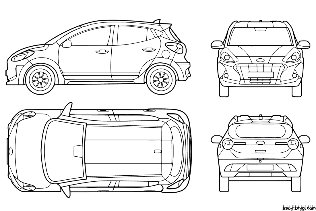 Hyundai Grand I10 2020 Coloring Page | Coloring Hyundai