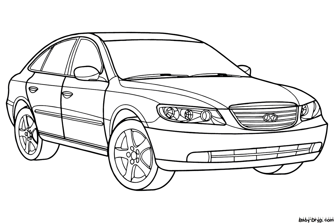 Hyundai Grandeur Coloring Page | Coloring Hyundai