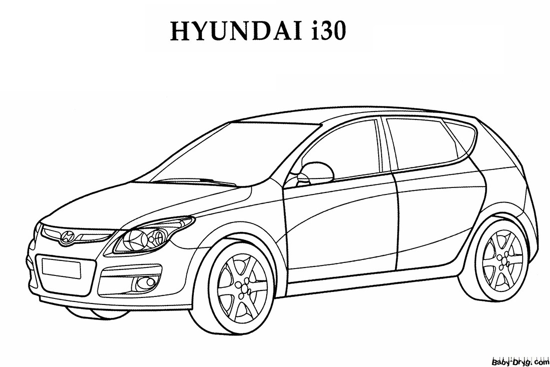 HYUNDAI i30 Раскраска | Раскраски Хендай / Hyundai