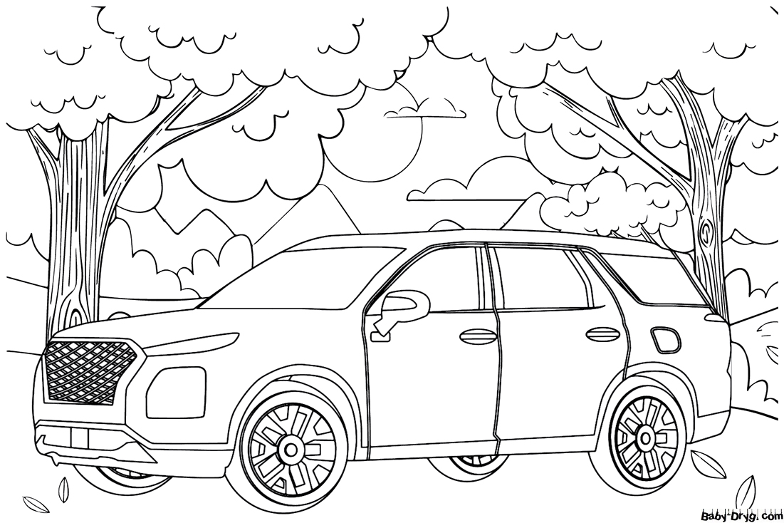 Hyundai Palisade Coloring Page | Coloring Hyundai