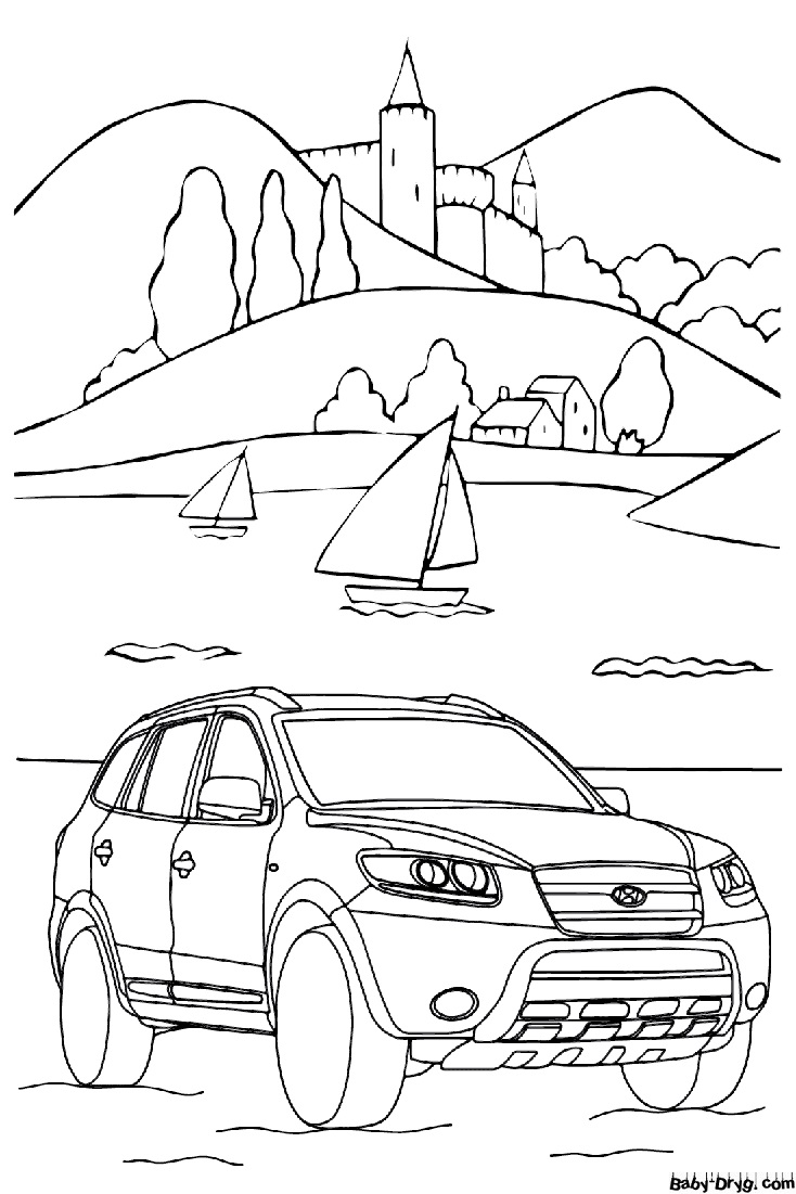 Hyundai Santa Fe Coloring Page | Coloring Hyundai