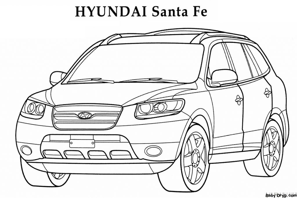 HYUNDAI Santa Fe Раскраска | Раскраски Хендай / Hyundai