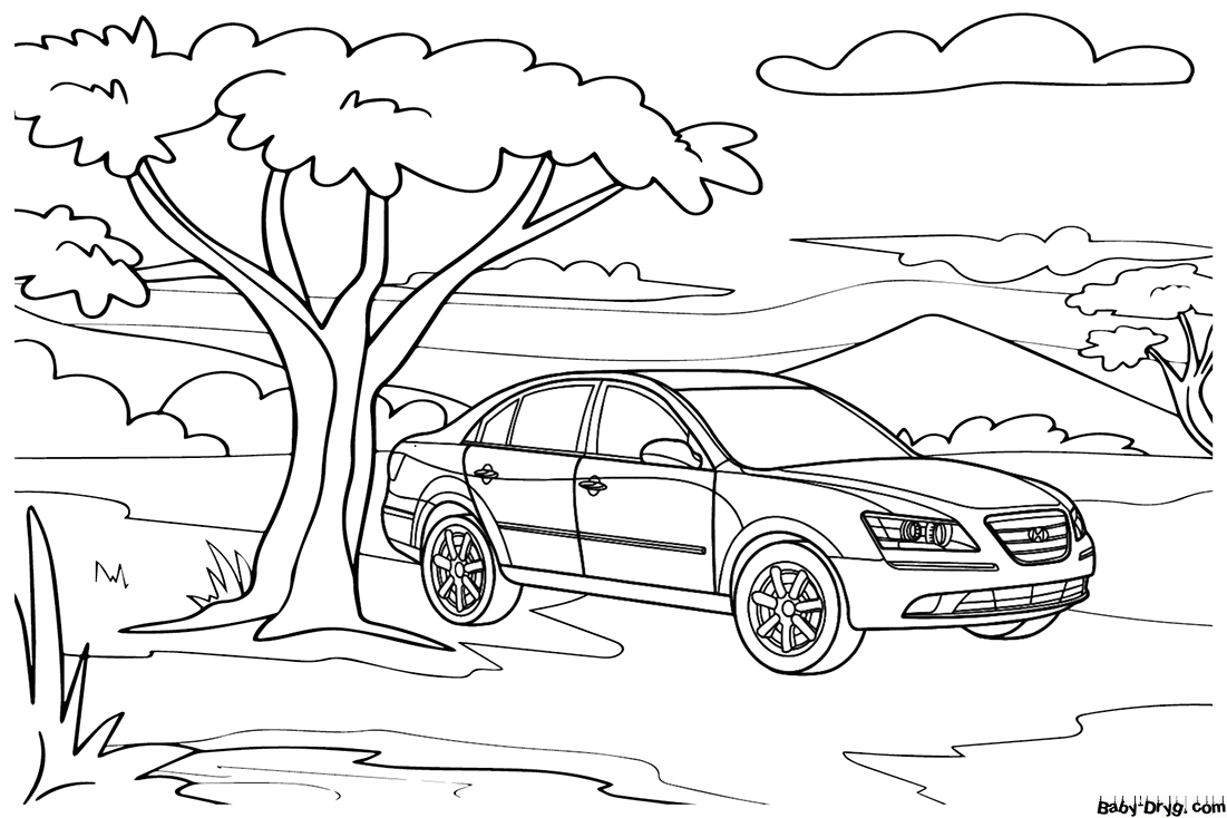 Hyundai Sonata Coloring Page | Coloring Hyundai