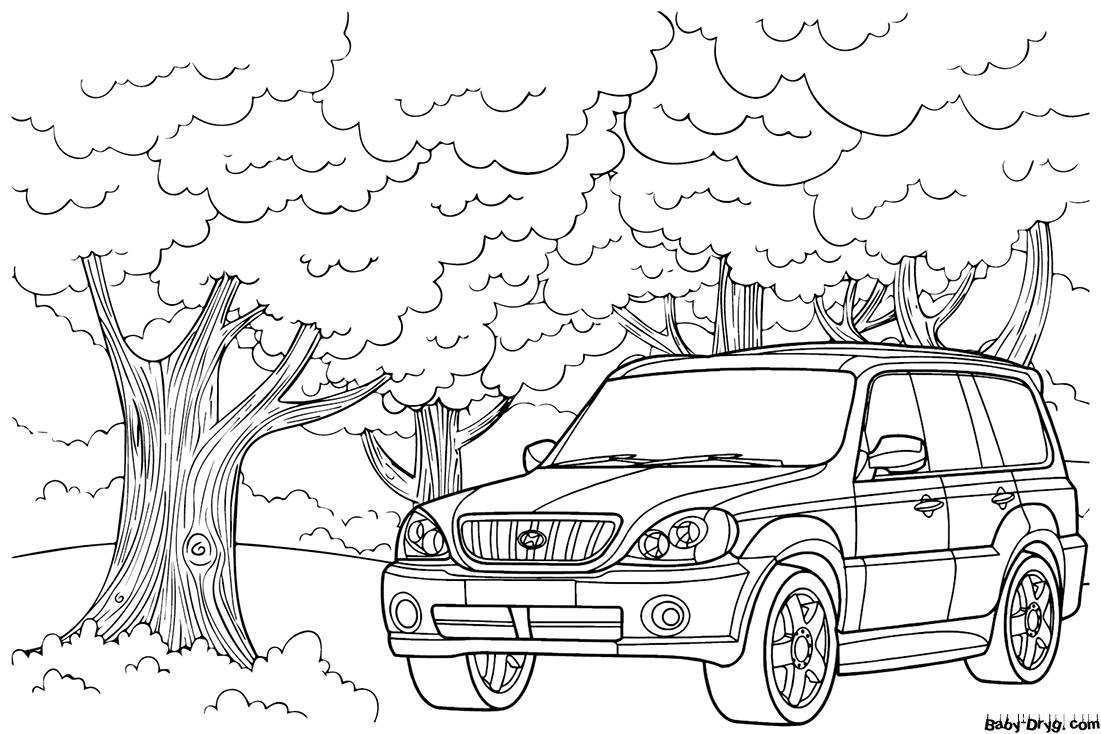 Hyundai Terracan Coloring Page | Coloring Hyundai