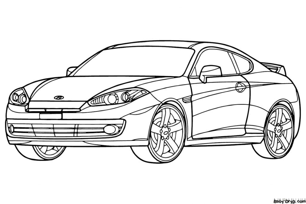 Hyundai Tiburon Coupe Coloring Page | Coloring Hyundai