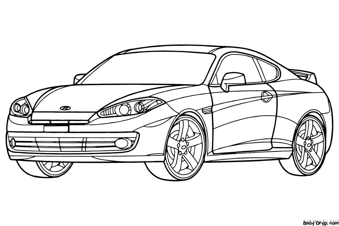 Hyundai Tiburon Coupe Coloring Page | Coloring Hyundai