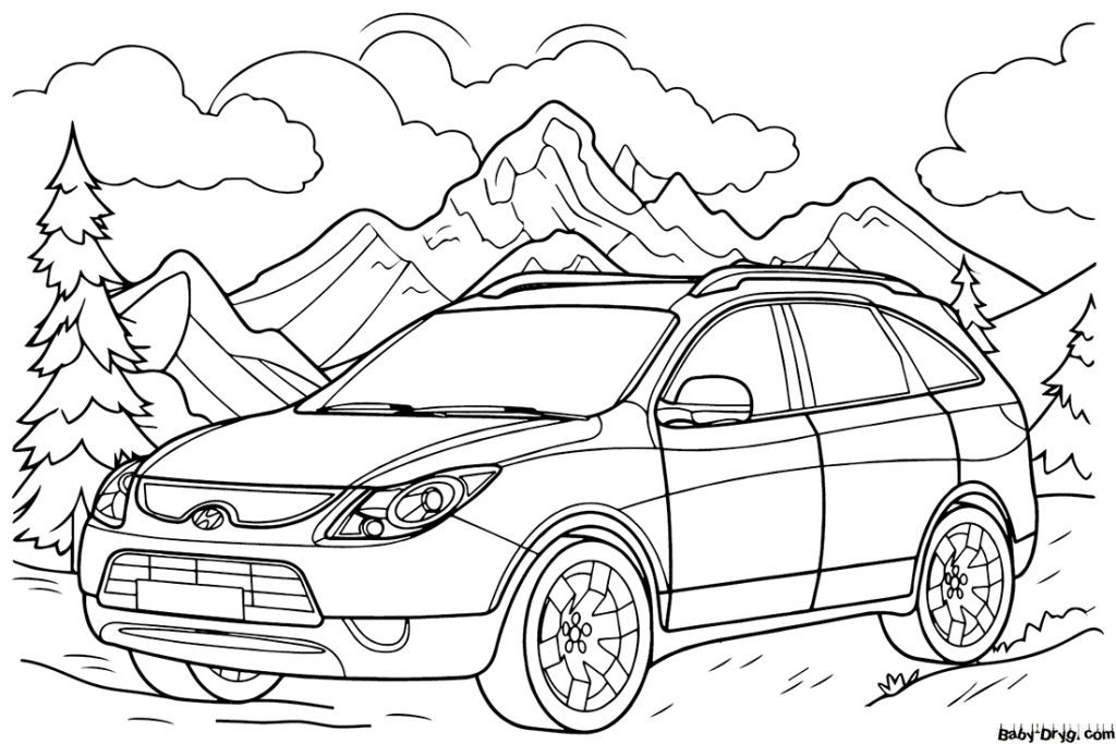 Hyundai Veracruz Coloring Page | Coloring Hyundai