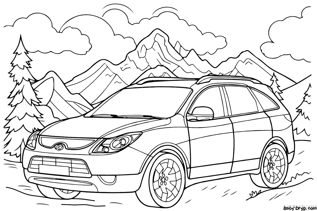 Hyundai Veracruz Coloring Page | Coloring Hyundai