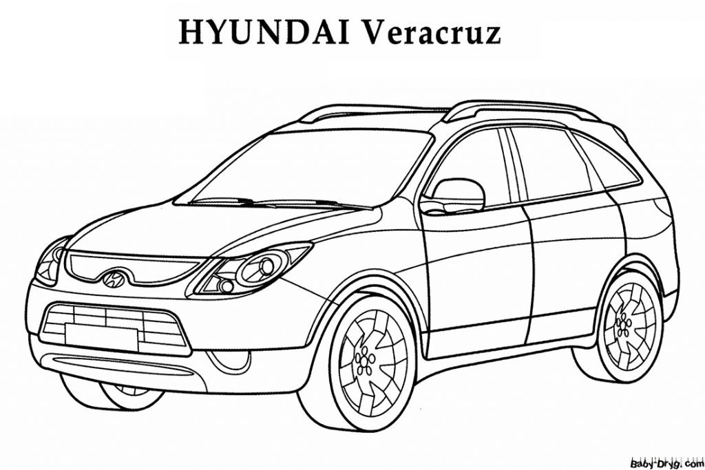 HYUNDAI Veracruz Раскраска | Раскраски Хендай / Hyundai