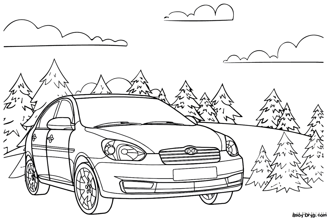 Hyundai Verna Coloring Page | Coloring Hyundai
