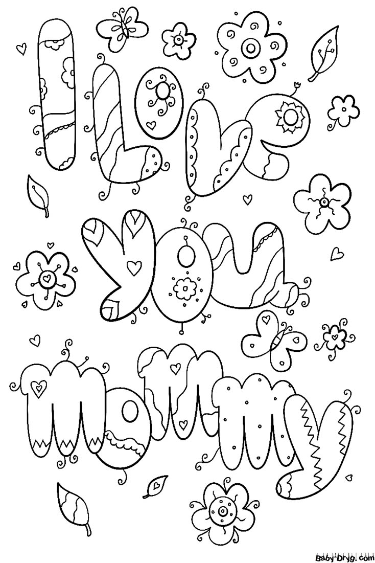 I Love You Mommy Coloring Page | Coloring Mother's Day