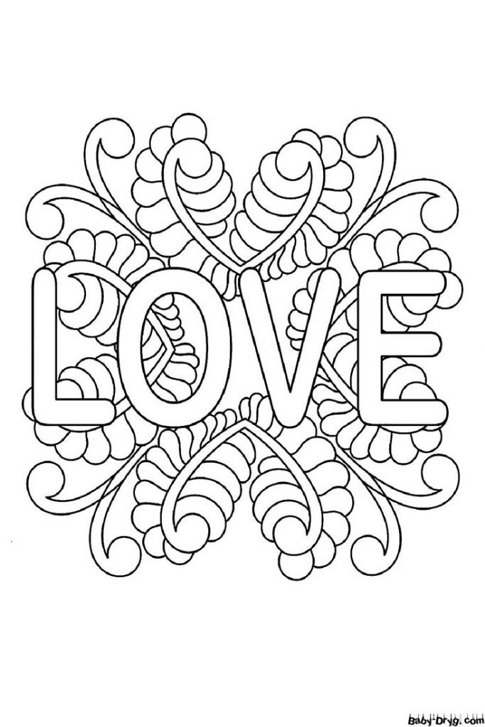 LOVE Coloring Page | Coloring Mother's Day