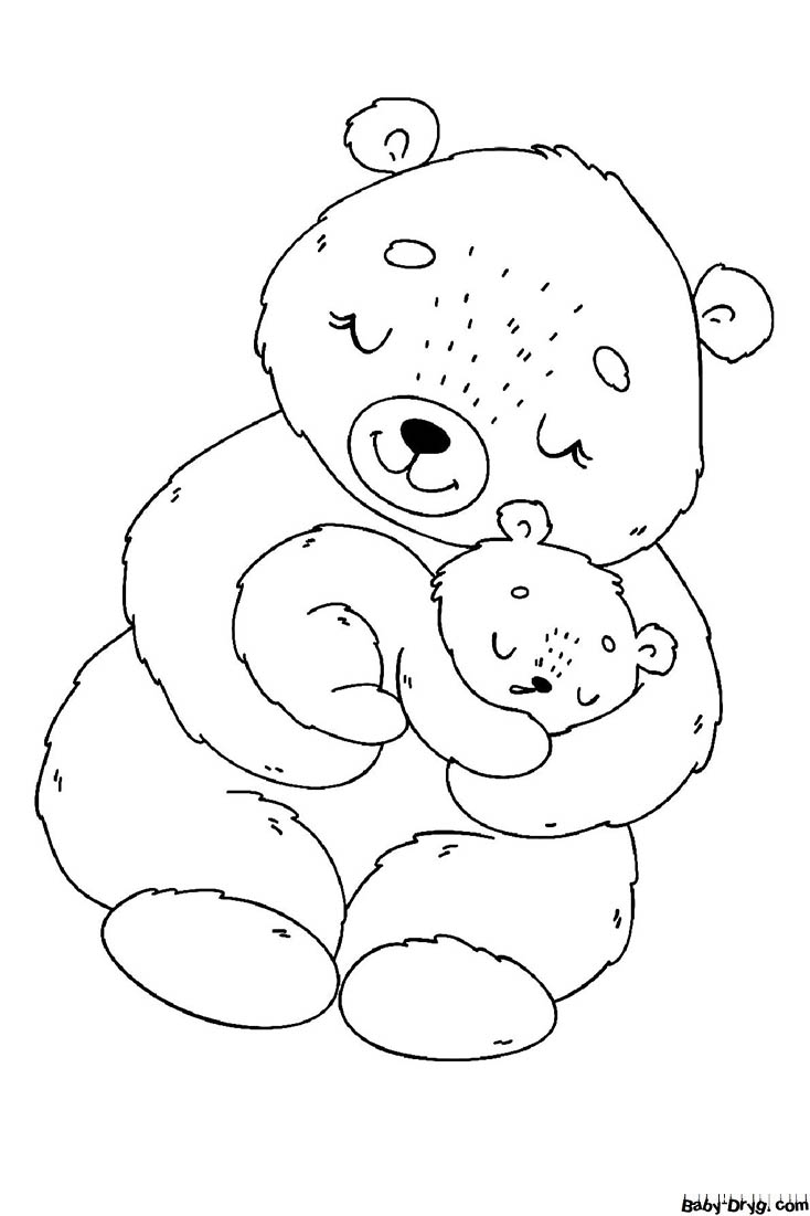 Mama bear Coloring Page | Coloring Mother's Day