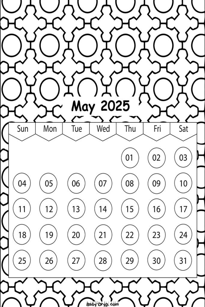 May 2025 Calendar | Coloring Calendar 2025 year