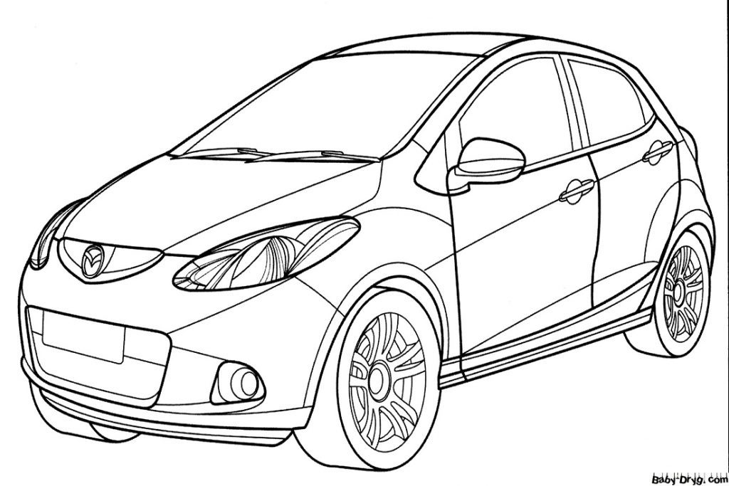 Mazda 2 Coloring Page | Coloring Mazda