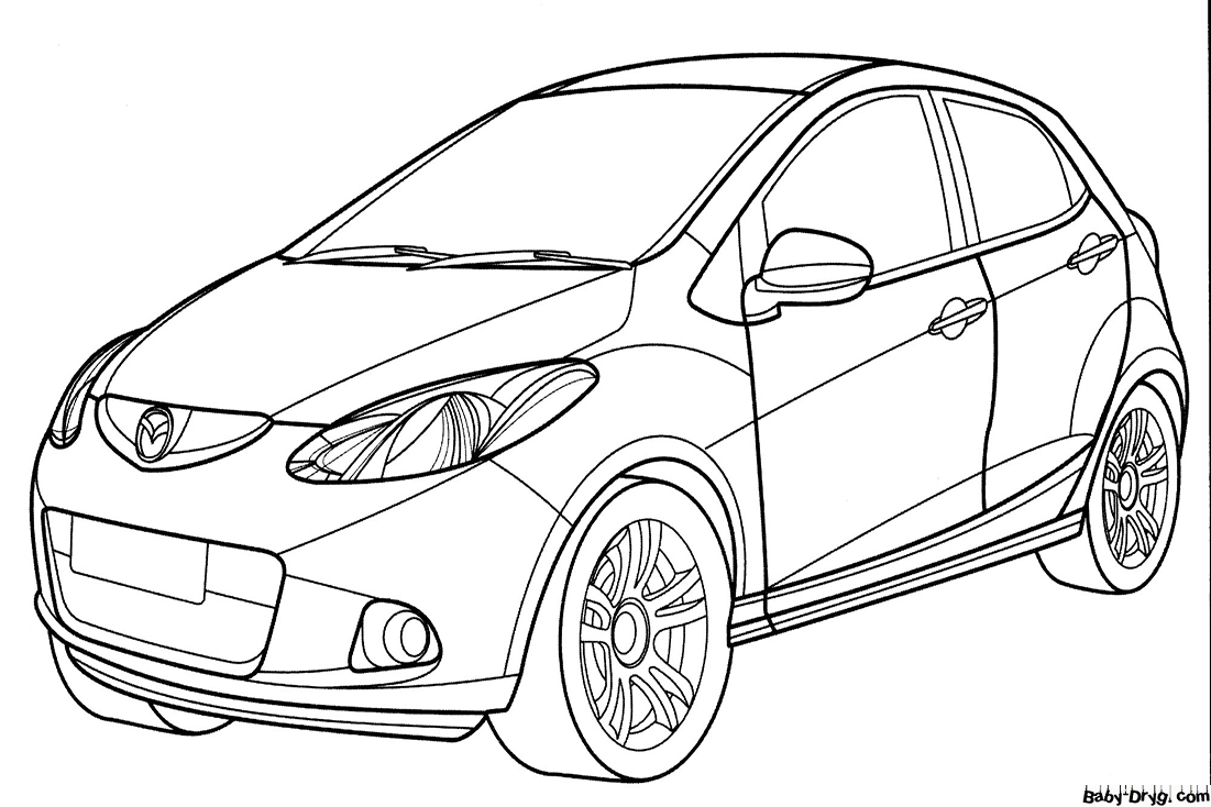 Mazda 2 Coloring Page | Coloring Mazda