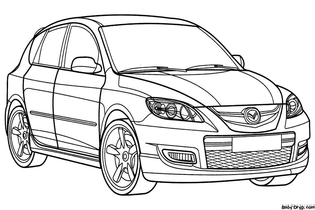 Mazda 3 Coloring Page | Coloring Mazda