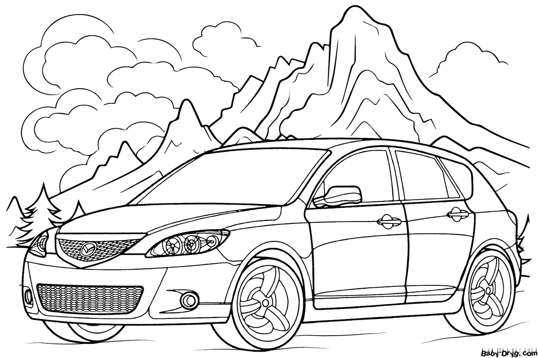 Mazda 3 Hatchback Coloring Page | Coloring Mazda