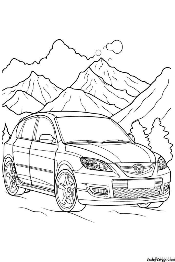 Mazda 3 MPS Coloring Page | Coloring Mazda