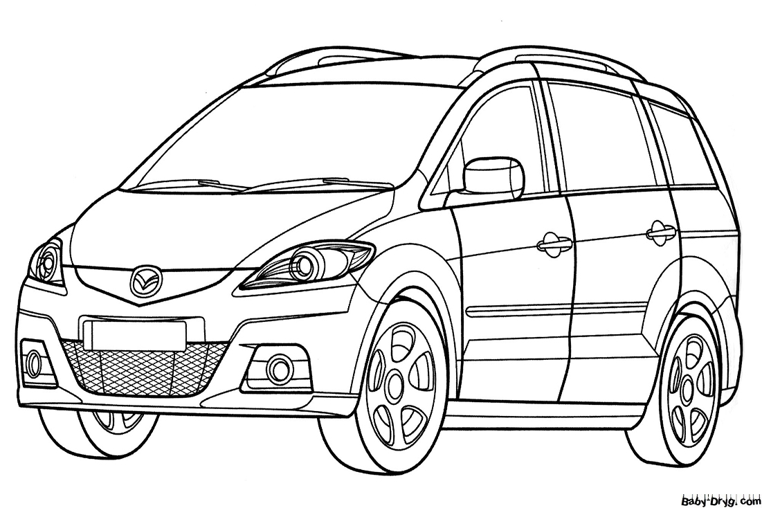 Mazda 5 Coloring Page | Coloring Mazda