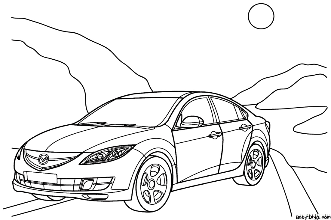 Mazda 6 Sedan Coloring Page | Coloring Mazda