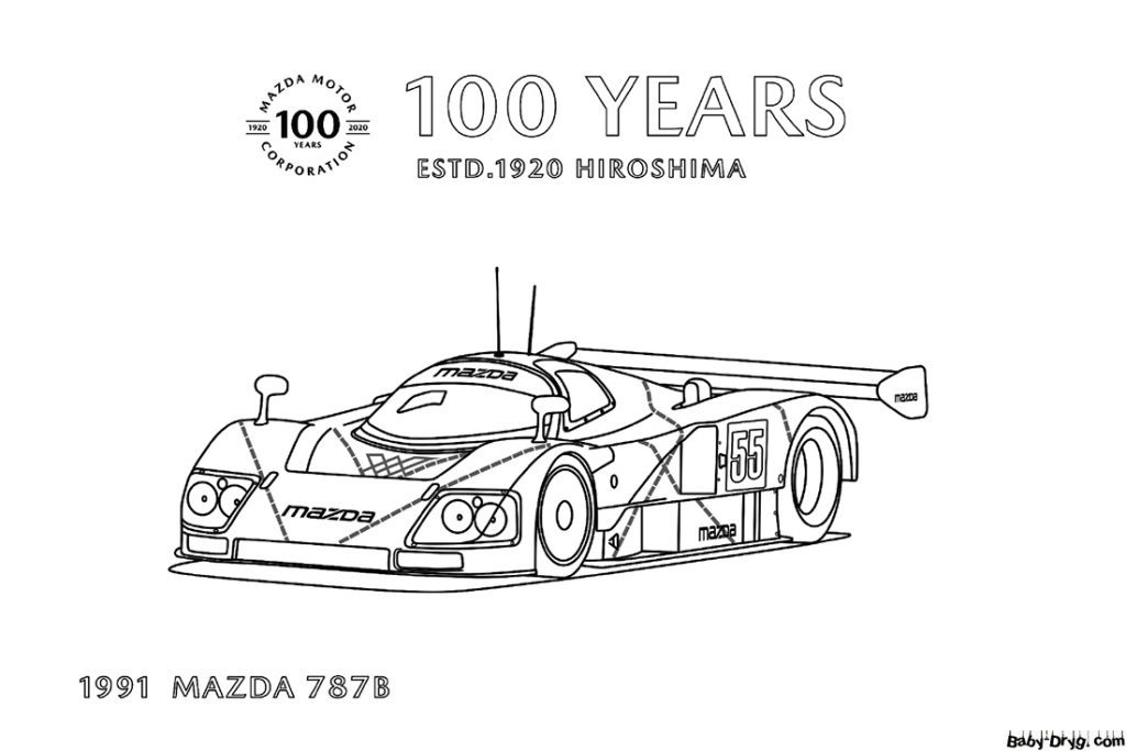 Mazda 787B картинки для раскрашивания | Раскраски Мазда / Mazda