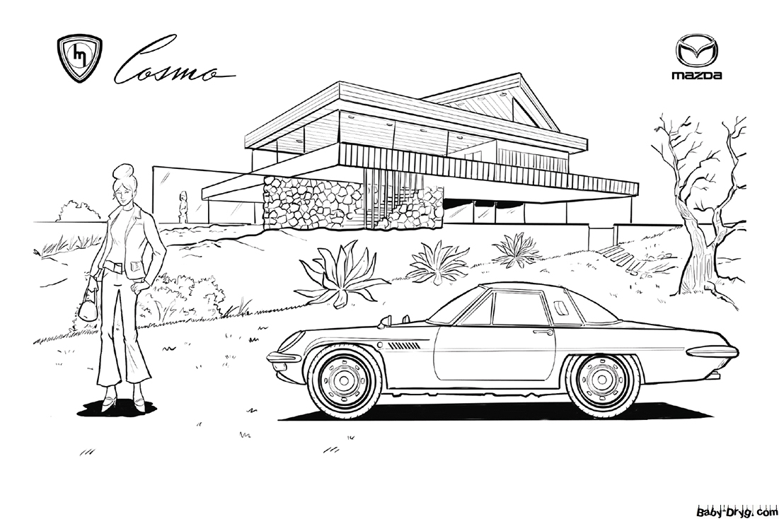 Mazda Cosmo Coloring Page | Coloring Mazda