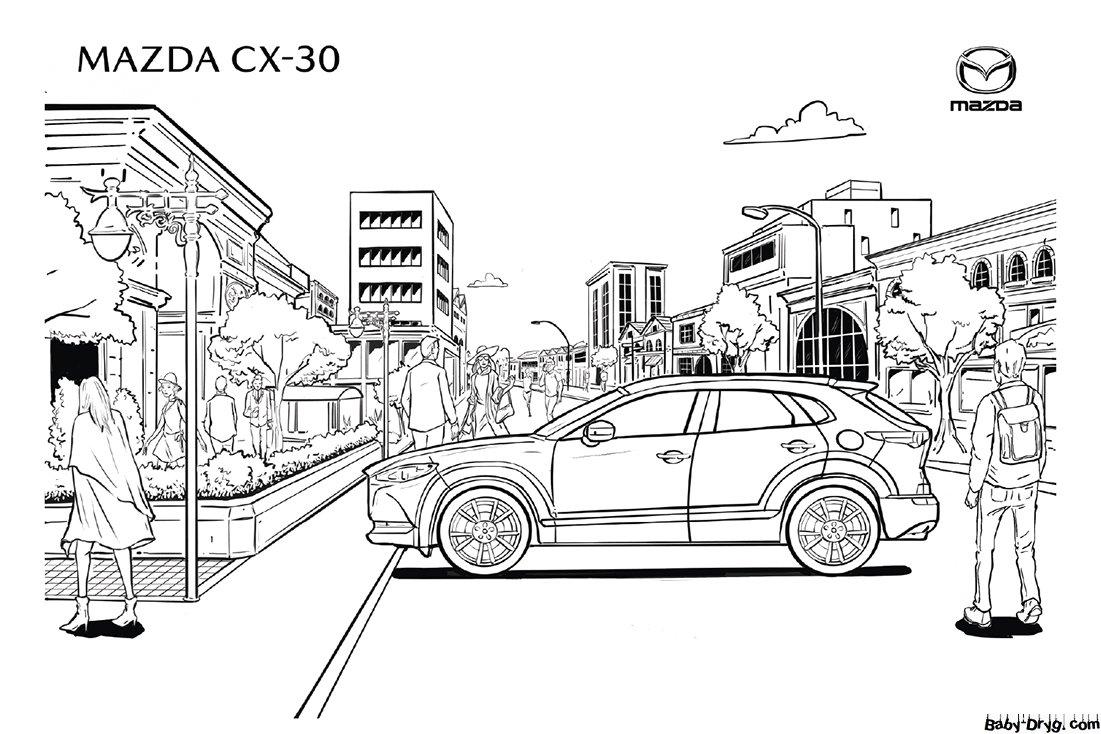 Mazda CX-30 Coloring Page | Coloring Mazda