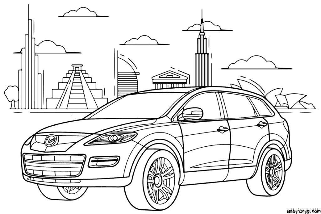 Mazda CX-9 printout Coloring Page | Coloring Mazda