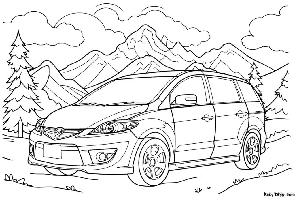 Mazda Premacy minivan Coloring Page | Coloring Mazda
