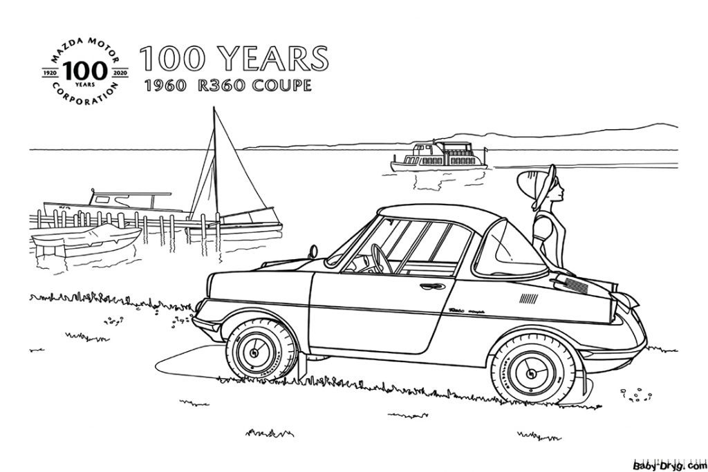 Mazda R360 Coupe Coloring Page | Coloring Mazda