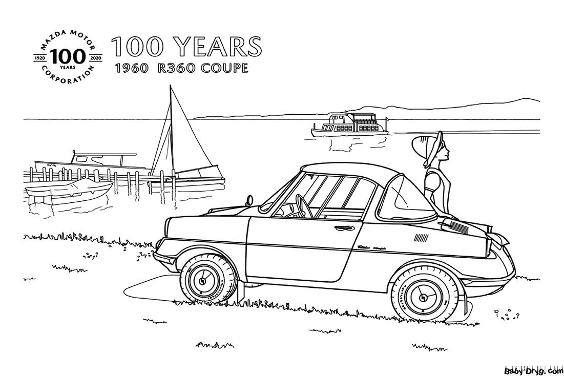 Mazda R360 Coupe Coloring Page | Coloring Mazda