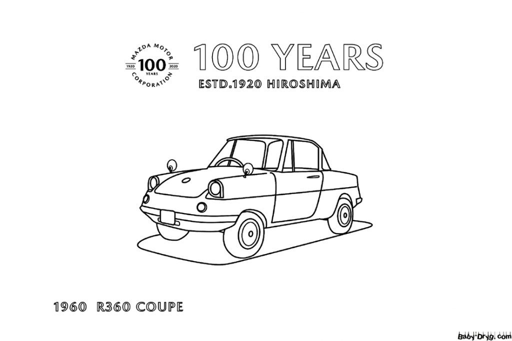 Mazda R360 Coupe free Coloring Page | Coloring Mazda