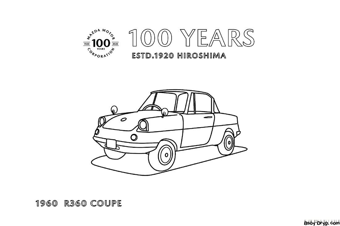 Mazda R360 Coupe free Coloring Page | Coloring Mazda
