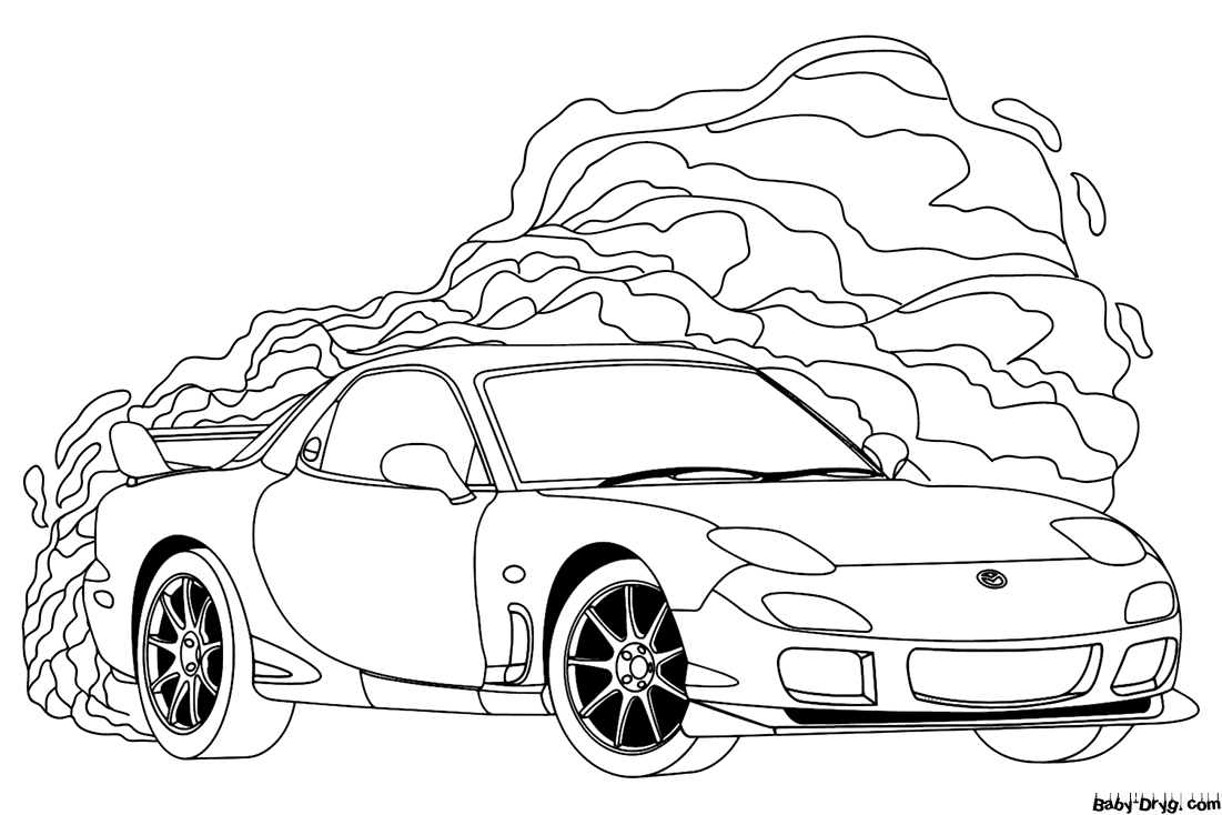 Mazda RX7 Coloring Page | Coloring Mazda