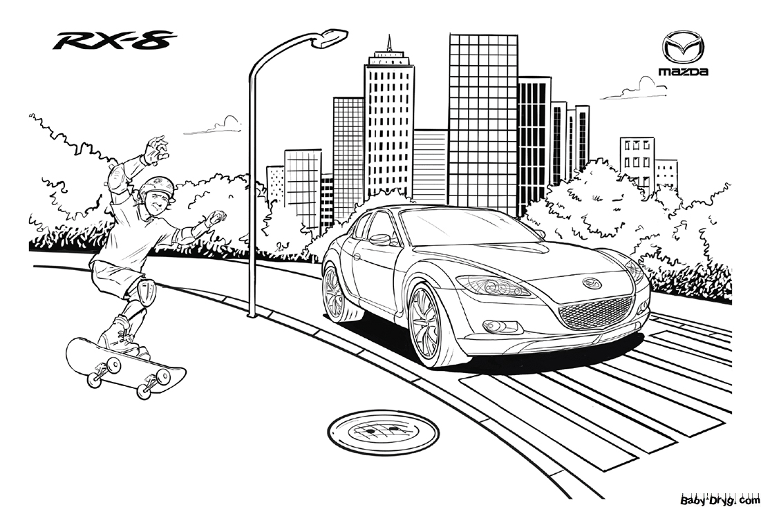 Mazda RX8 Coloring Page | Coloring Mazda