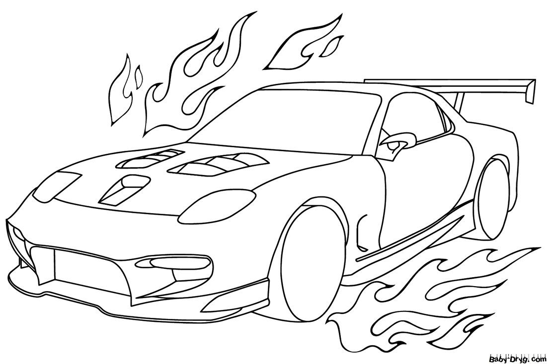 Mazda RX-7 Sport Coloring Page | Coloring Mazda