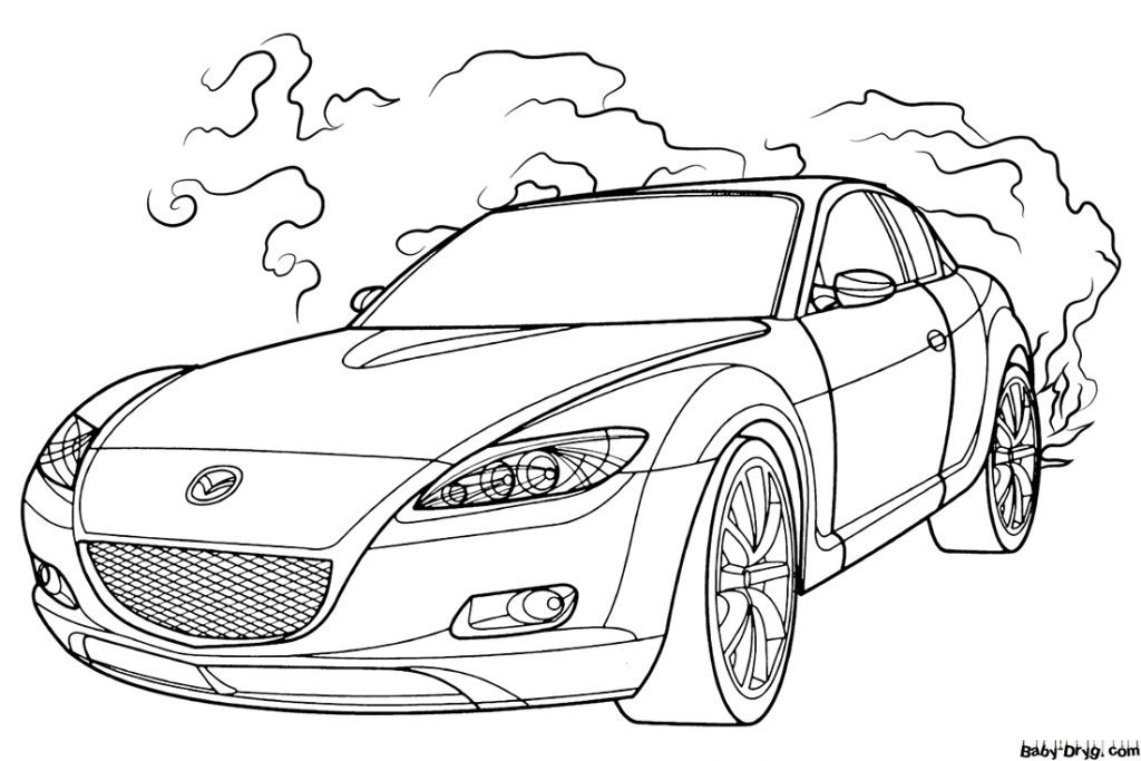 Mazda RX-8 for free Coloring Page | Coloring Mazda