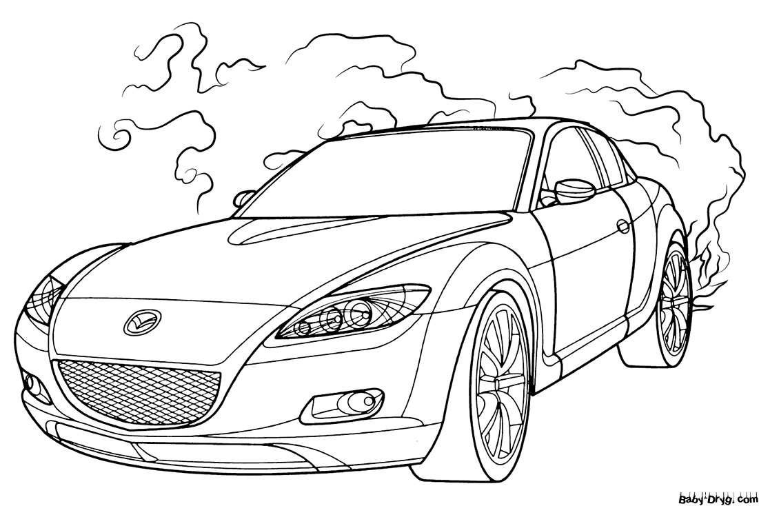 Mazda RX-8 for free Coloring Page | Coloring Mazda