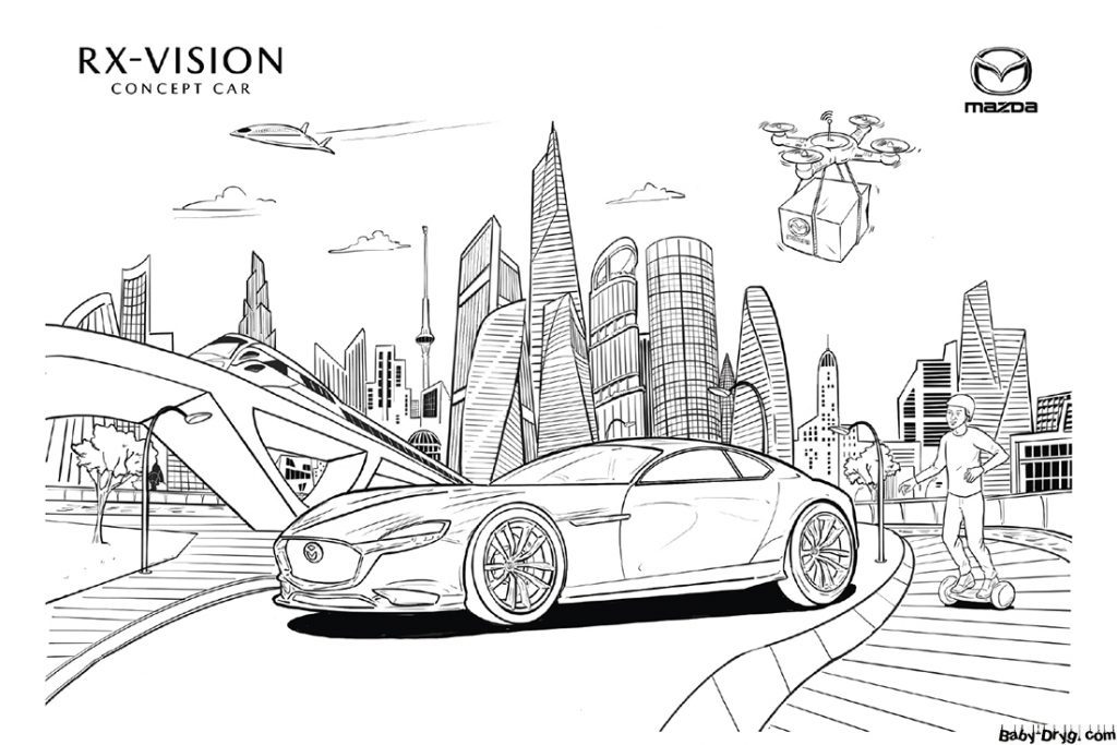 Mazda RX-Vision Coloring Page | Coloring Mazda