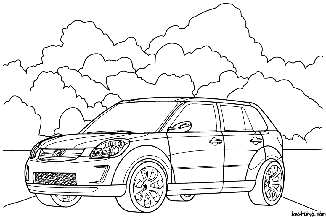 Mazda Verisa Coloring Page | Coloring Mazda