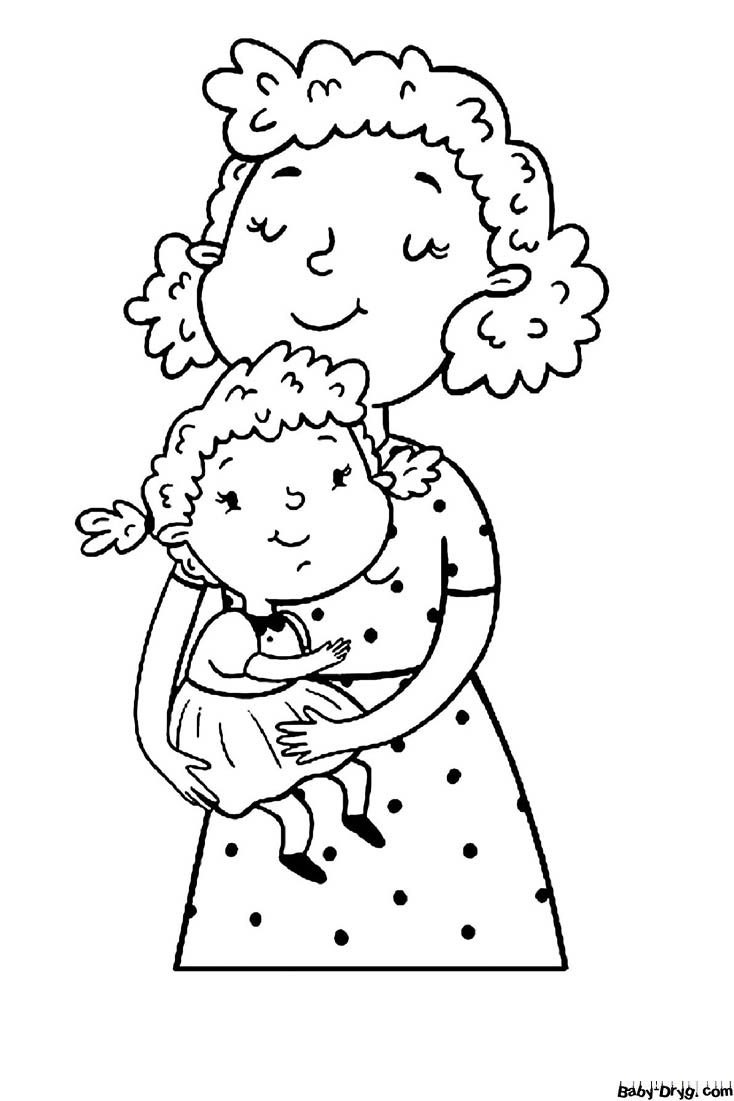 Mom and daughter Coloring Page | Coloring Mother's Day