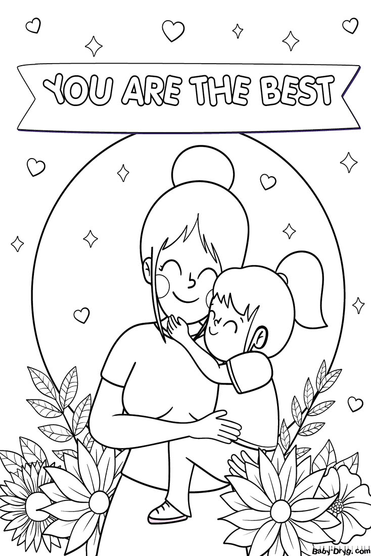Mom Is The Best Coloring Page | Coloring Mother's Day