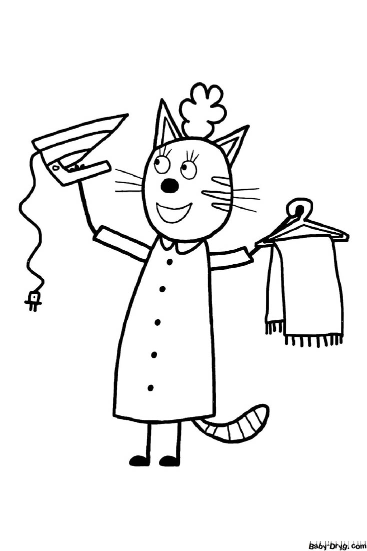 Mom with an iron Coloring Page | Coloring Mother's Day
