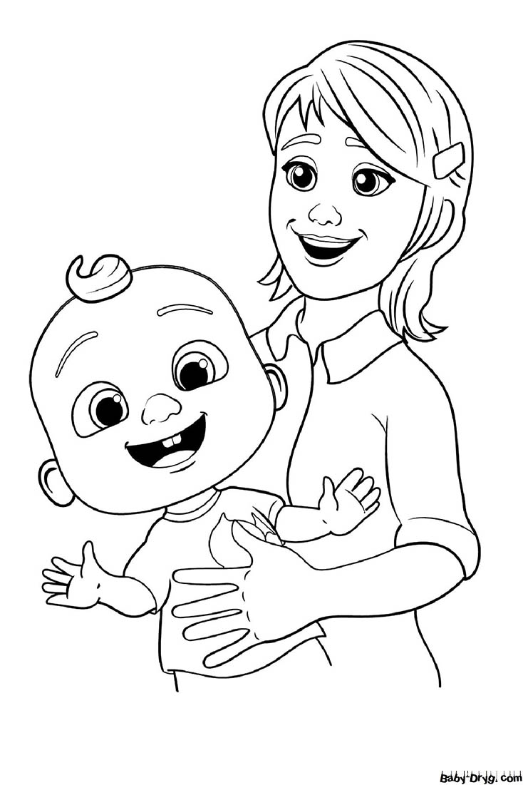 Mommy and baby Coloring Page | Coloring Mother's Day