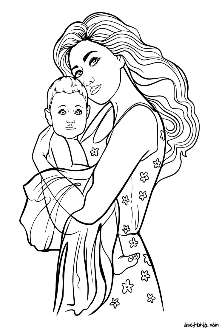 Mother And Son Image Coloring Page | Coloring Mother's Day