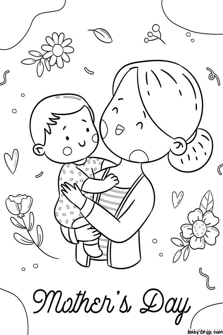 Mother Day Coloring Page | Coloring Mother's Day