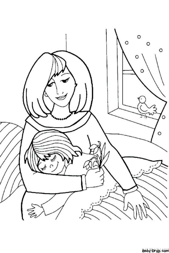 Mother's Day drawing is easy | Coloring Mother's Day