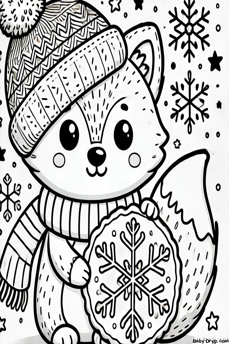 New Year's Eve fox New Year's Eve 2025 Coloring Page | Coloring Year Snake 2025